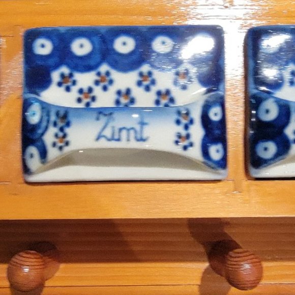 French Kitchen Porcelain & Wooden Wall Shelf Kitchen Apothecary Cabinet - Picture 9 of 15